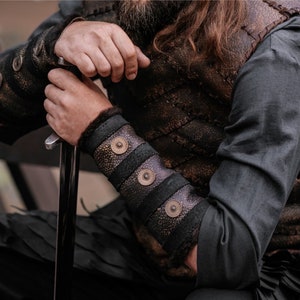 Ragnarson viking bracers Larp leather bracers larp armor larp accessories berserker armor dnd costume fantasy cosplay image 4