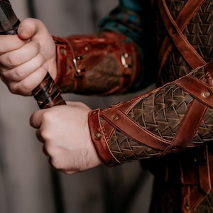 Viking leather bracers