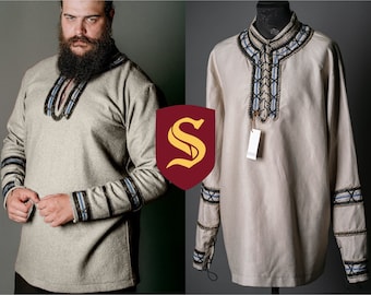 King Harald viking wool tunic, cosplay shirt for LARP and Medieval events, handmade armor, son of Ragnar from Vikings