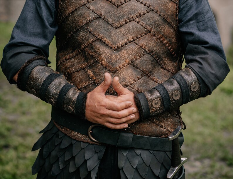Ragnarson viking bracers Larp leather bracers larp armor larp accessories berserker armor dnd costume fantasy cosplay image 3