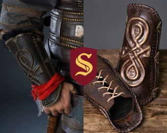 Assassin viking bracers; Larp leather bracers; larp armor; larp accessories; berserker armor; dnd costume; fantasy cosplay
