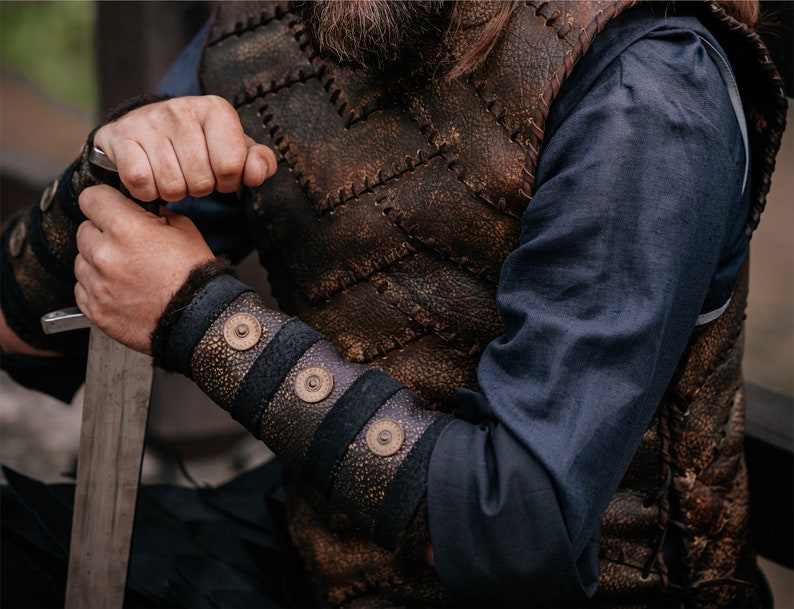 Ragnarson viking bracers Larp leather bracers larp armor larp accessories berserker armor dnd costume fantasy cosplay image 9