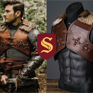 Wild Hunt Bear School Gear, Ursine Bear vest, breastplate with fur for LARP and Medieval events, handmade armor; Geralt cosplay;