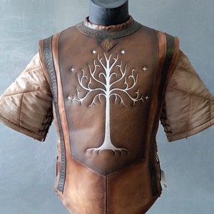 Faramir leather armor Lord of the Rings, cosplay leather vest with shoulders for LARP and Medieval events, handmade Gondor armor LOTR, image 2