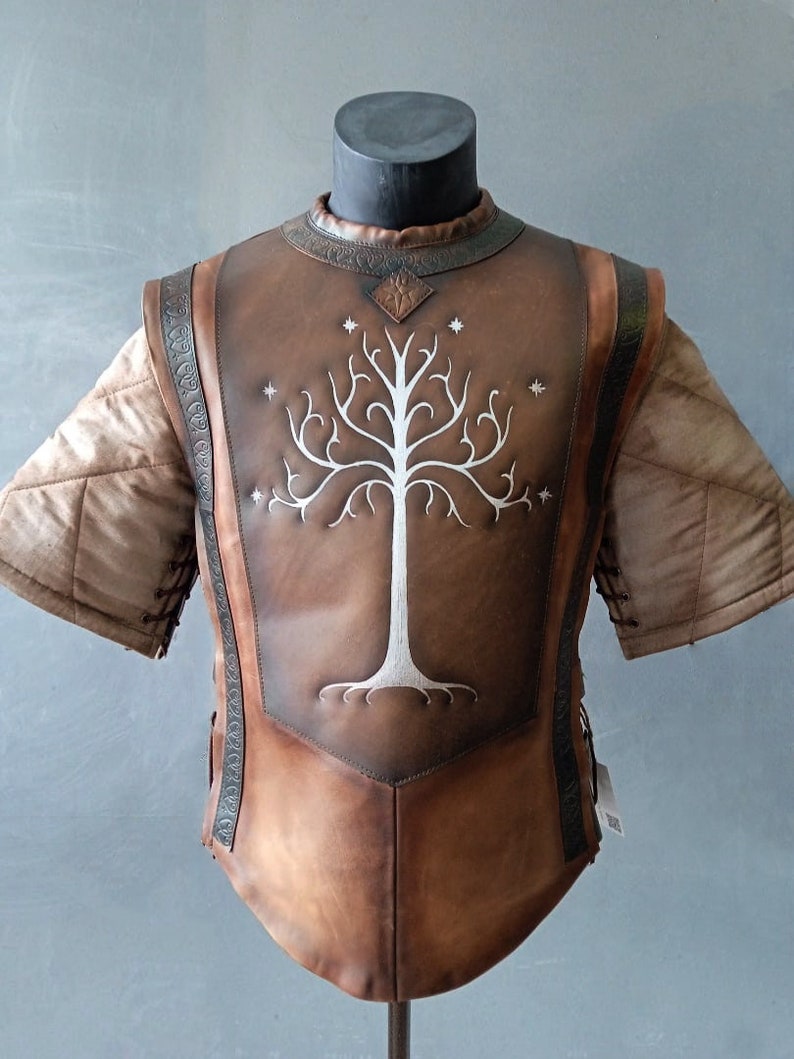 Faramir leather armor Lord of the Rings, cosplay leather vest with shoulders for LARP and Medieval events, handmade Gondor armor LOTR, image 2