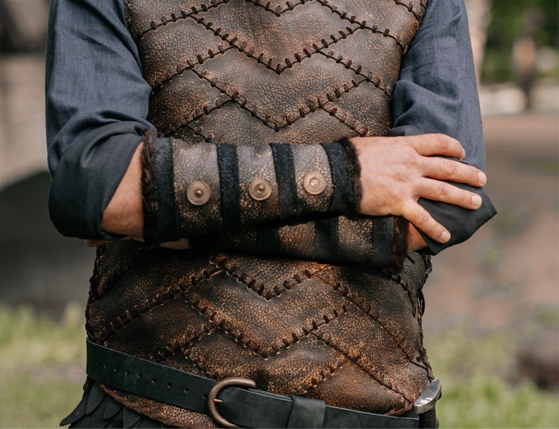 Ragnarson viking bracers Larp leather bracers larp armor larp accessories berserker armor dnd costume fantasy cosplay image 7