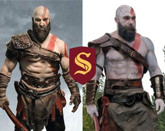 Kratos costume (God of War); cosplay leather armor for LARP and medieval events, Kratos God of War cosplay, halloween costume