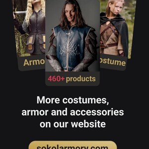 Ragnar leather vest with with chainmail, viking armor for LARP and Medieval events, handmade fantasy armor, Vikings cosplay image 17