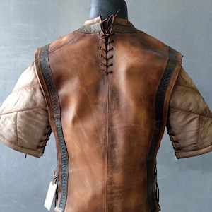 Faramir leather armor Lord of the Rings, cosplay leather vest with shoulders for LARP and Medieval events, handmade Gondor armor LOTR, image 3