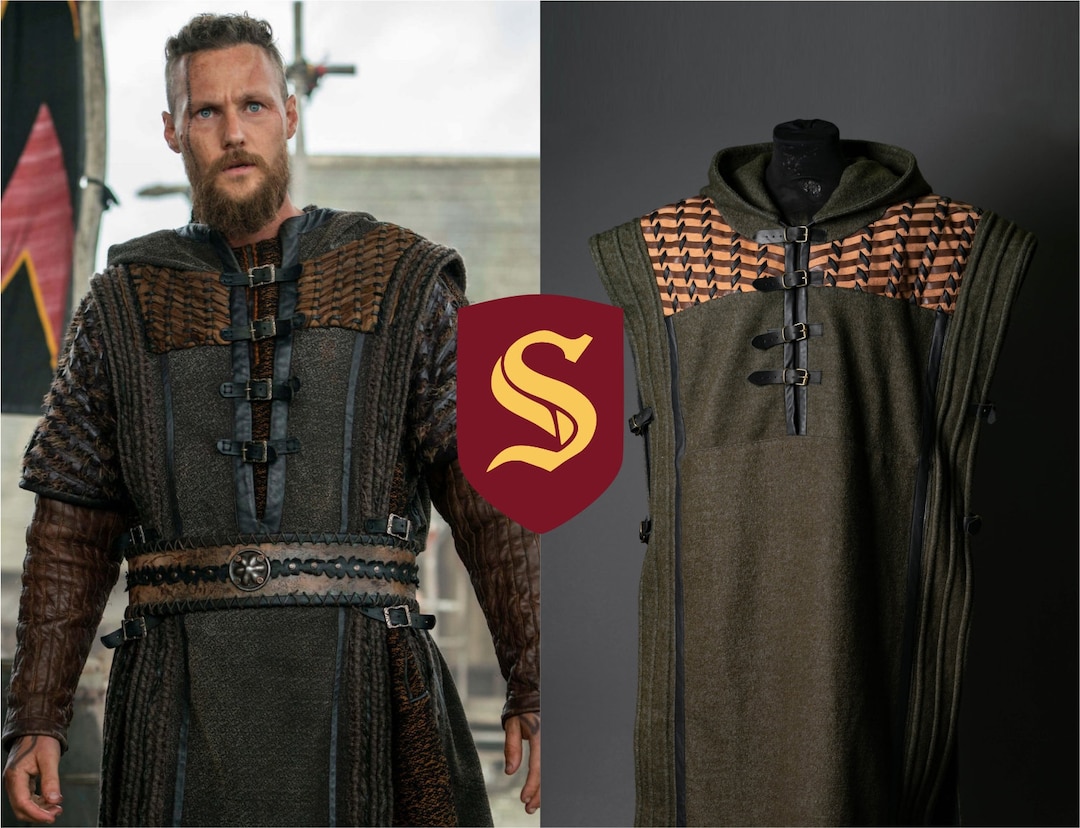 Ubbe Viking Wool Vest, Cosplay Green Vest for LARP and Medieval Events, Handmade Jacket Armor