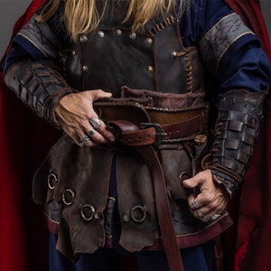 King viking bracers Larp leather bracers larp armor larp accessories berserker armor dnd costume fantasy cosplay image 4