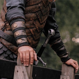 Ragnarson viking bracers Larp leather bracers larp armor larp accessories berserker armor dnd costume fantasy cosplay image 6