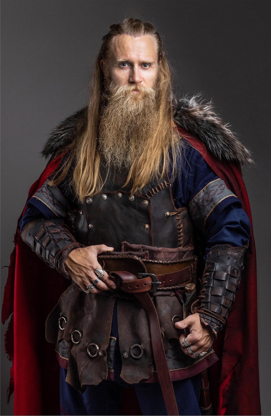 King Viking Costume; Cosplay Leather Armor for LARP and Medieval Events,  Handmade Armour, Ragnar From Vikings Halloween Costume