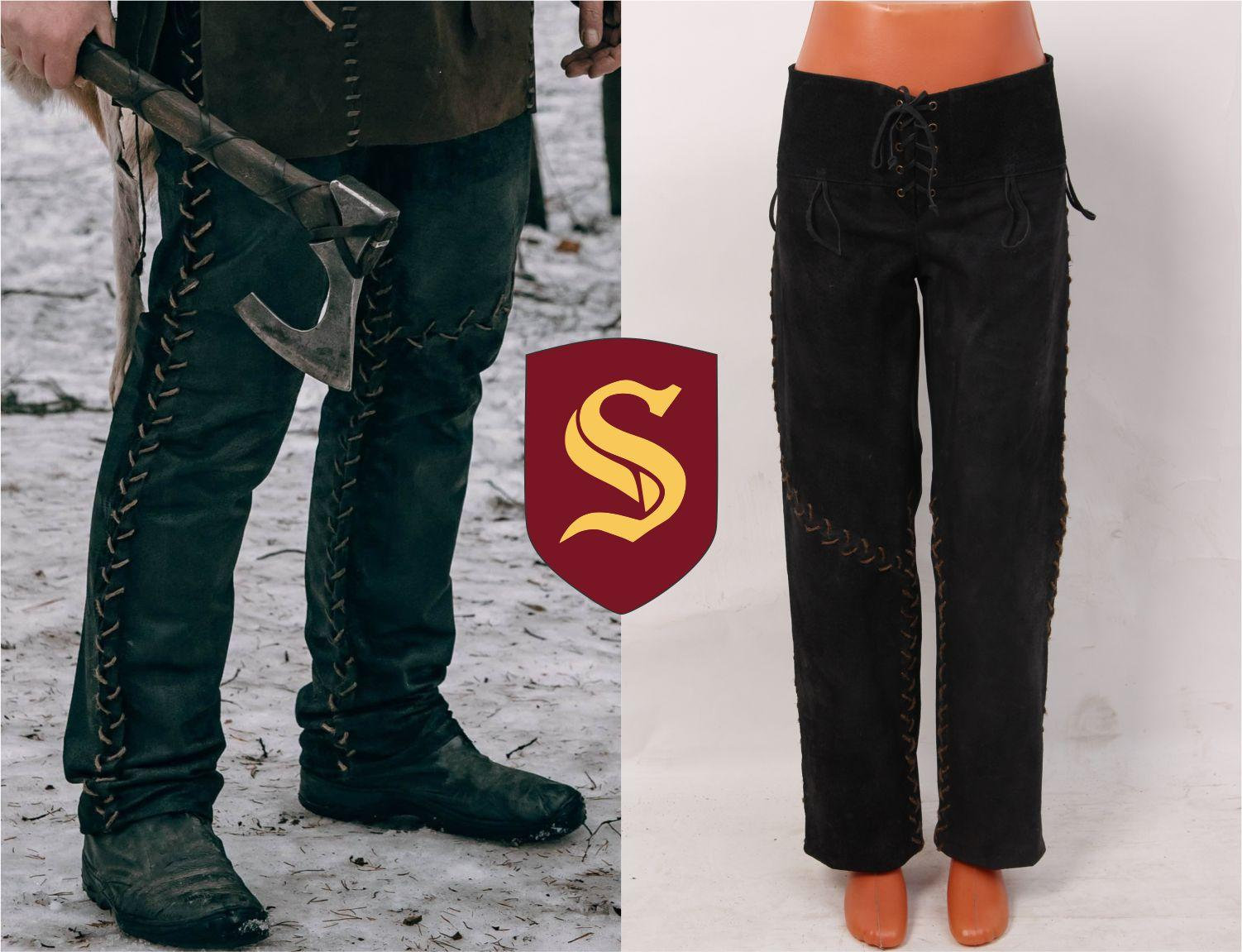 Viking Leather Pants Black Leather Trousers for LARP and Etsy