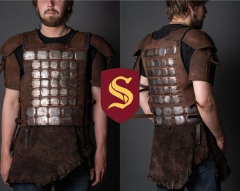 Viking leather armor; costume for LARP and Medieval events, handmade armour, Vikings cosplay, halloween costume