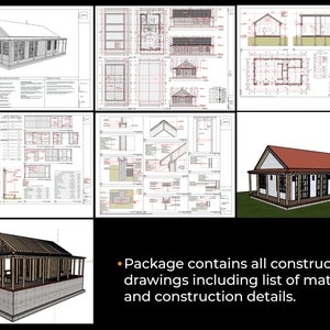 Tiny House Plans 22' X 40' 590 Sq.ft. Cabin Building Plans Materials