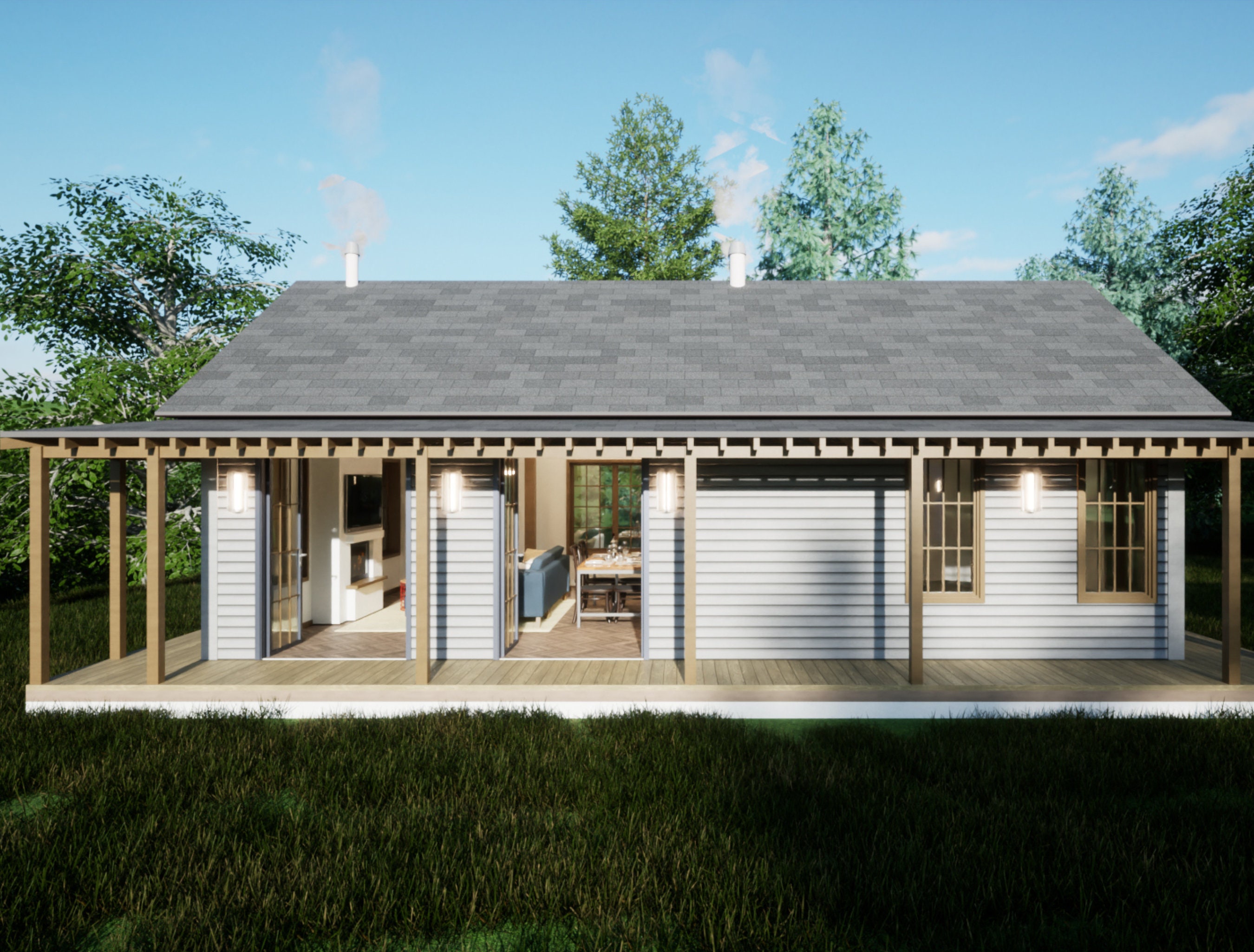 Tiny House Plans Bundle 2 and 1 Bedroom House Plans Materials List, DWG