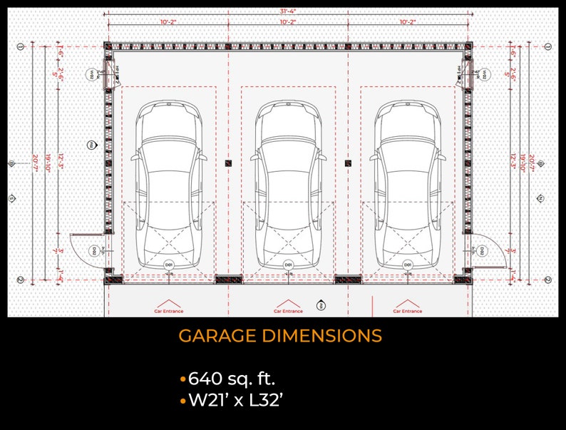 Garage Plans 20' X 31' Sq.ft. 3 Car Garage Plans Materials List,3d