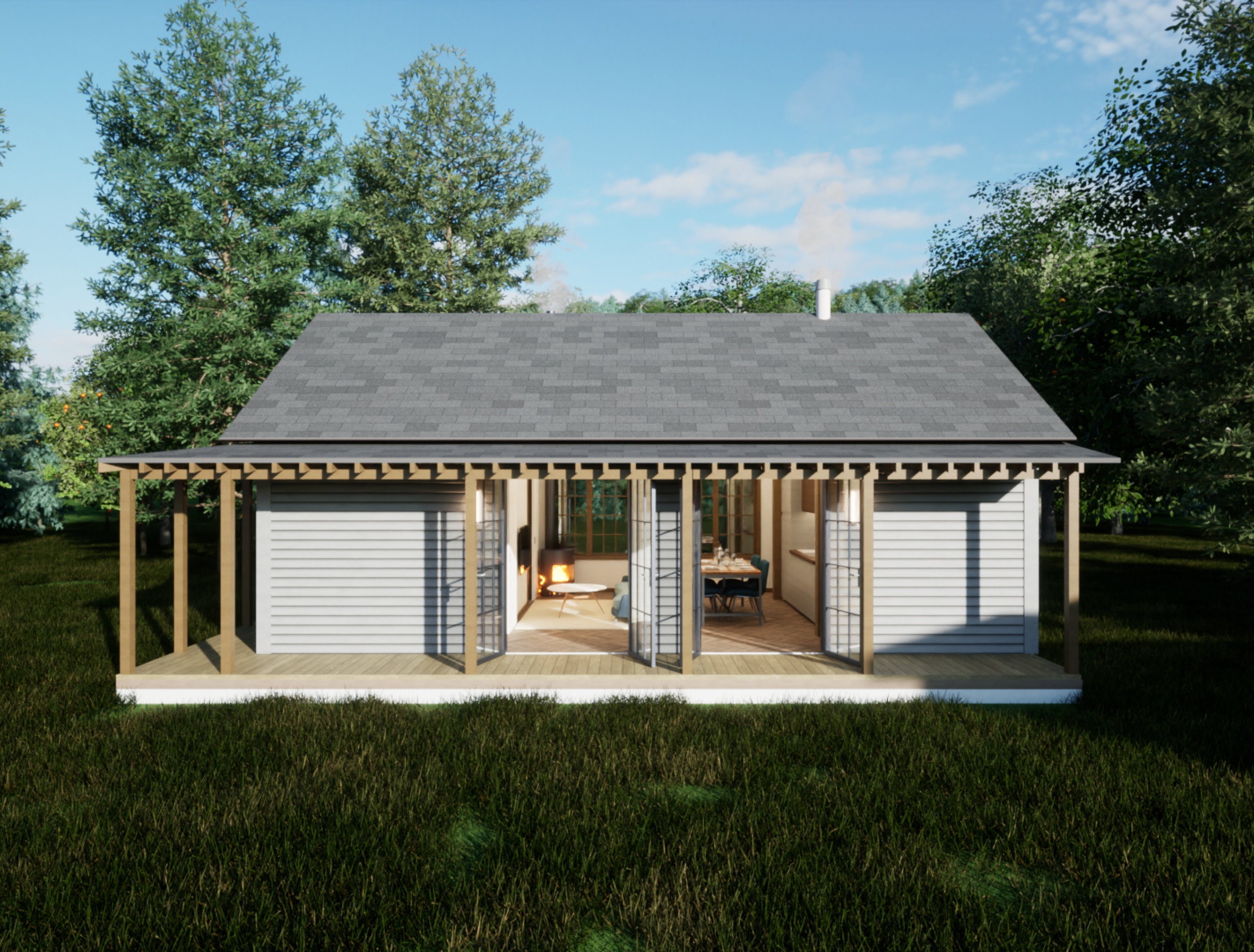 Tiny House Plans Bundle 2 and 1 Bedroom House Plans Materials List, DWG
