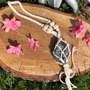 Amethyst Macrame Hanging || raw amethyst, macrame decor