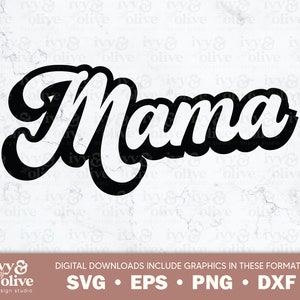 Groovy Mama Old School Script | 003 | | de téléchargement de fichiers numériques SVG eps png dxf | | Mama Maman cool