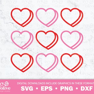 Candy Heart Pattern San Valentino / 216 / Digital File Download / SVG eps png dxf / Simple Valentines Hearts