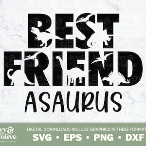 Beste Freundin Saurus Dinosaurier | 142 | Digitale Datei Download | SVG EPS PNG dxf | Bff Shirts | Friends Forever Dino Tee