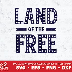 Land of The Free Star Shirt | 057 | Digitale Datei Download | SVG EPS PNG dxf | 4. Juli | Rot Weiß und Blau