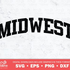 Midwest Athletic / 242 / Descarga de archivos digitales / SVG EPS PNG dxf / Usa Mid West States / Estilo atlético
