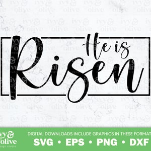 Él ha resucitado Camisa de Pascua / 225 / Descarga de archivos digitales / SVG eps png dxf / Jesús ha resucitado / Cristo Pascua