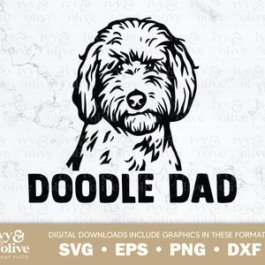Golden Doodle Dad Dog Silhouet | 232 Digitaal bestand downloaden | SVG EPS PNG dxf Doodle Shirt Praat Doodle met mij