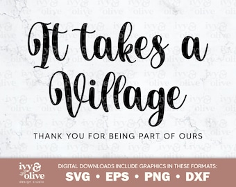 Se necesita un pueblo. Gracias por ser parte del nuestro. / 143 / Descarga de archivos digitales / SVG eps png dxf