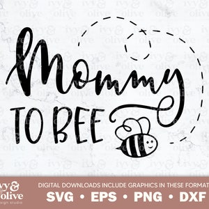 Mamãe para Bee Bumble Bee | 017 | Download de arquivo digital | SVG eps png dxf | Esperando a mamãe | Anúncio de gravidez