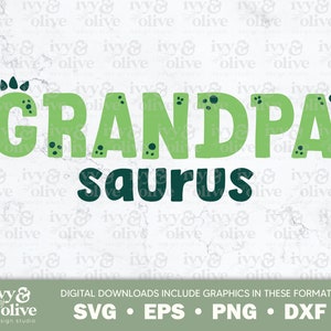 Opa Saurus Dinosaurus Groen | 351 | Digitaal bestand downloaden | SVG EPS-PNG dxf | Dino familieshirts