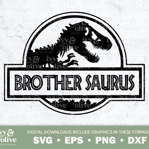 Hermano Saurus Jurassic Dinosaur / 248 / Descarga de archivo digital / SVG EPS PNG dxf / Camisa de hermano pequeño / Cumpleaños de dinosaurio