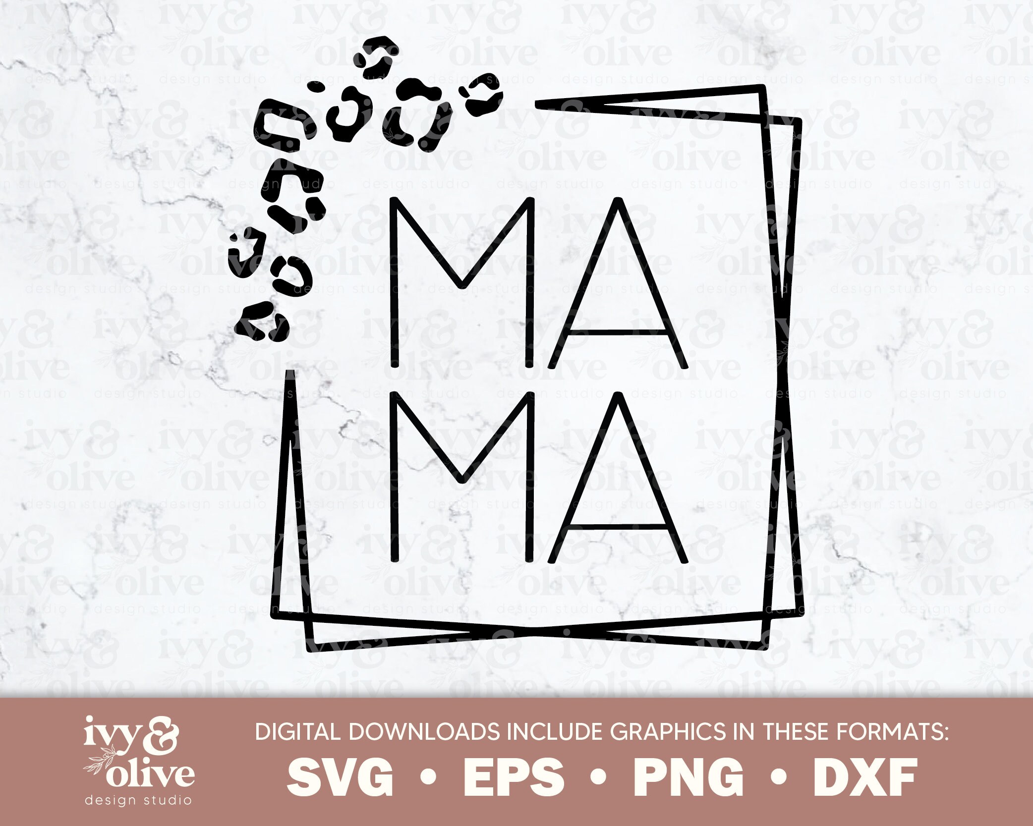 Mama Cheetah Print Square | 014 | Digital File Download | SVG Eps