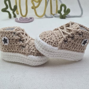 Knitted shoes for babies, baby booties, newborns, baby shoes from 0-3,3-6,6-9,9-12 months, gift, baptism, birthday, sneakers. image 3