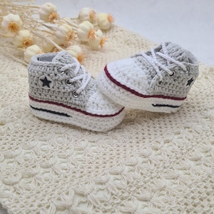 Zapatitos de punto para bebe, patucos para bebe, recién nacido, zapatitos para bebe de 0-3,3-6,6-9,9-12 meses, regalo, bautizo, cumpleaños, zapatillas. imagen 2