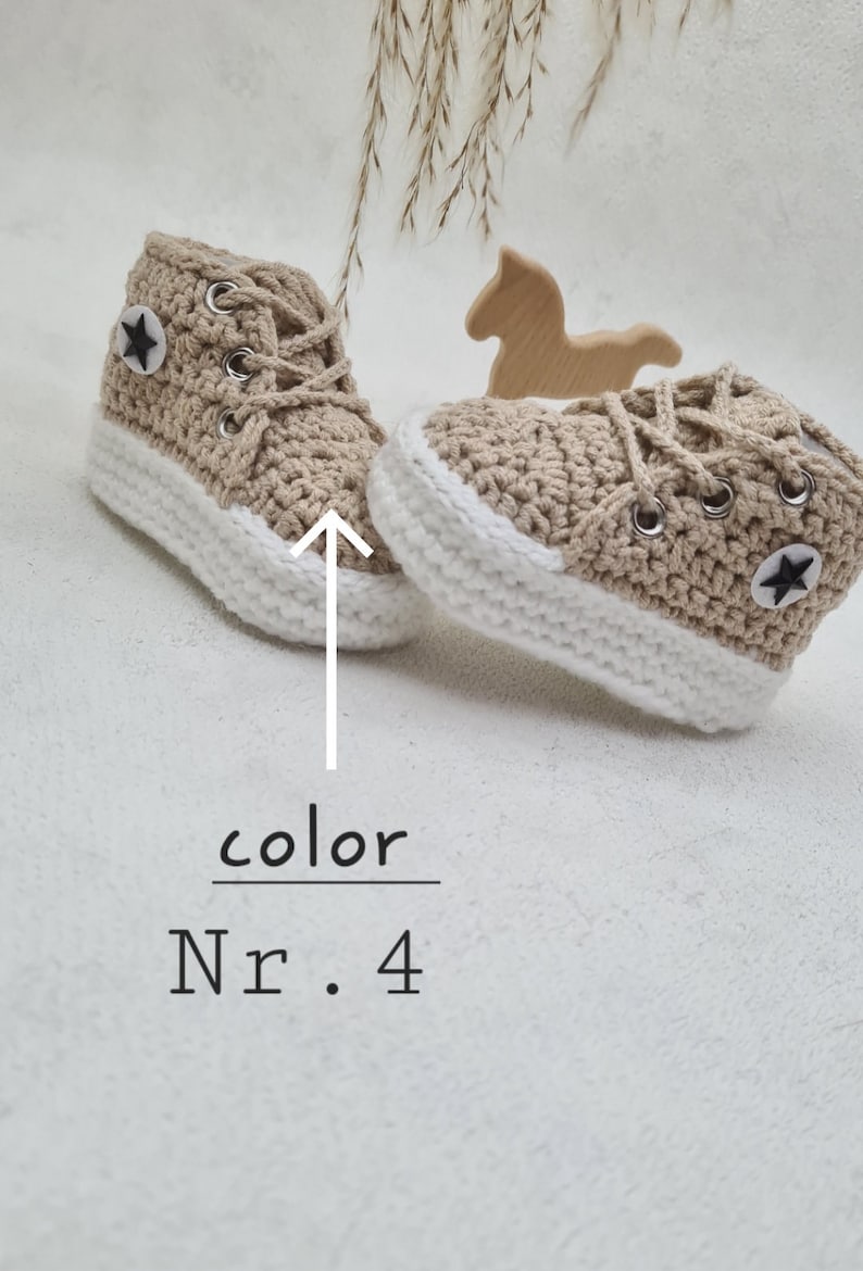 Knitted shoes for babies, baby booties, newborns, baby shoes from 0-3,3-6,6-9,9-12 months, gift, baptism, birthday, sneakers. image 5