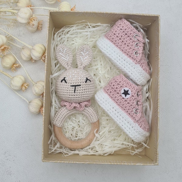 Strickschuhe für Babys,Baby  Booties,Neugeborene,Babyschuhe von 0-3,3-6,6-9,9-12 Monate, Geschenk, Taufe, Geburtstag, Sneakers.