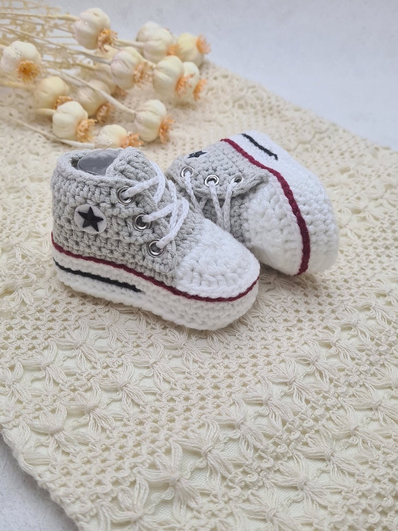 Chaussures tricotées pour bébés, chaussons bébé, nouveau-nés, chaussures bébé de 0-3,3-6,6-9,9-12 mois, cadeau, baptême, anniversaire, baskets. image 5