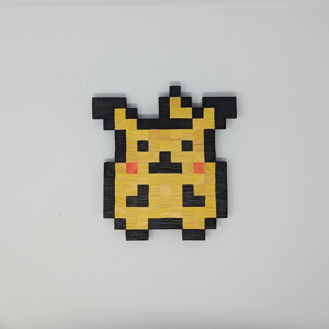 Buy Wooden Pixel Pikachu -pokemon Online in India - Etsy