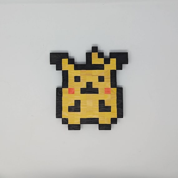 Wooden Pixel Pikachu -pokemon - Etsy