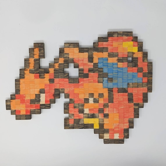 Wooden Pixel Pokémon Charizard - Etsy