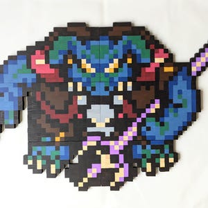 Ganon de madera de píxel hecho a mano de la leyenda de Zelda