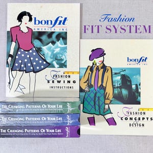 Bonfit Fit System Sewing Bundle VHS & Books Bodice Skirt Pants Drafting Instruction Set 1990s