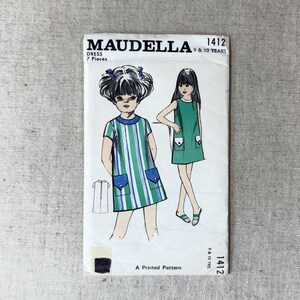 Pocket Shift Dress Pattern Maudella 1412 Age 9-10