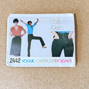 Vogue Calvin Klein 2442 Tailored Jeans and Skirt Pattern Size 14