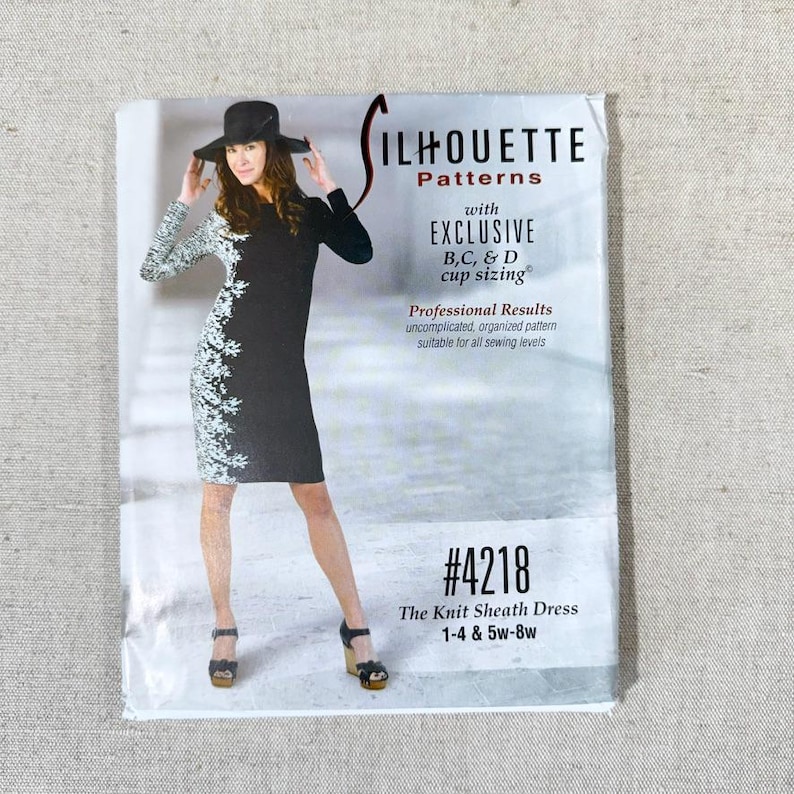 Sheath Sewing Pattern Silhouette Patterns 4218 Knit Sheath Dress Sewing Pattern Sizes 1-4 and ...