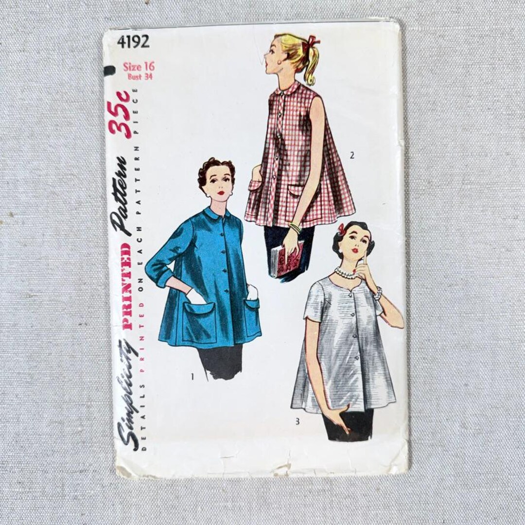 1950s Maternity Swing Jacket Pattern Simplicity 4192 Bust 34 - Etsy